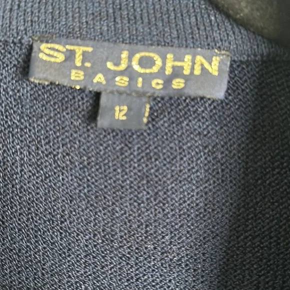 ST. Jone basic navy blue gold button knit jacket size 12
